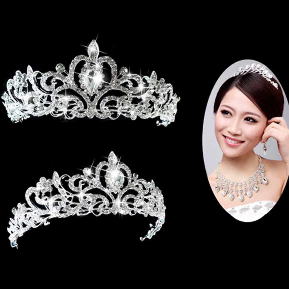 Women Shiny Luxury Rhinestone Bridal Princess Hair Tiara Crown Headband